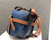 Loewe Small Gate Crossbody Bag In Navy Blue 26167 Size 25x18x10cm - 3