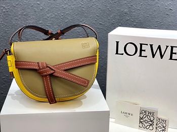 Loewe Small Gate Crossbody Bag In Khaki 26167 Size 25x18x10cm