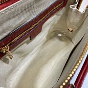 Gucci Lady Horsebit Small Handle Bag In Red 62122 Size 25cm - 3