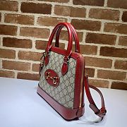 Gucci Lady Horsebit Small Handle Bag In Red 62122 Size 25cm - 4