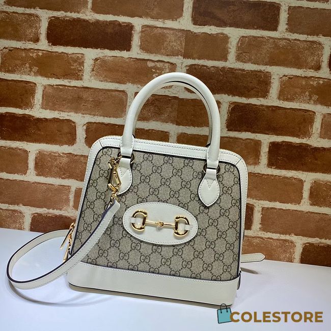 Gucci Lady Horsebit Small Handle Bag In White 62122 Size 25cm - 1
