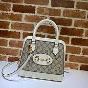 Gucci Lady Horsebit Small Handle Bag In White 62122 Size 25cm - 1