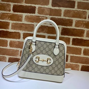 Gucci Lady Horsebit Small Handle Bag In White 62122 Size 25cm