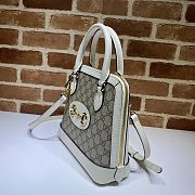 Gucci Lady Horsebit Small Handle Bag In White 62122 Size 25cm - 2