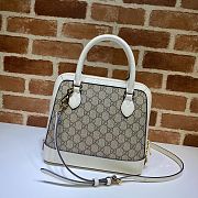 Gucci Lady Horsebit Small Handle Bag In White 62122 Size 25cm - 4