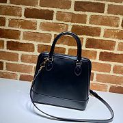 Gucci Lady Horsebit 1995 Handle Bag In Black Leather 62122 Size 25cm - 3