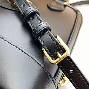 Gucci Lady Horsebit 1995 Handle Bag In Black Leather 62122 Size 25cm - 4