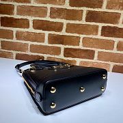 Gucci Lady Horsebit 1995 Handle Bag In Black Leather 62122 Size 25cm - 6