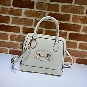 Gucci Lady Horsebit 1995 Handle Bag In White Leather 62122 Size 25cm - 1