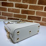 Gucci Lady Horsebit 1995 Handle Bag In White Leather 62122 Size 25cm - 2