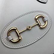 Gucci Lady Horsebit 1995 Handle Bag In White Leather 62122 Size 25cm - 3
