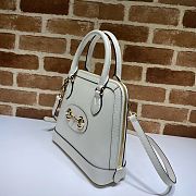 Gucci Lady Horsebit 1995 Handle Bag In White Leather 62122 Size 25cm - 6