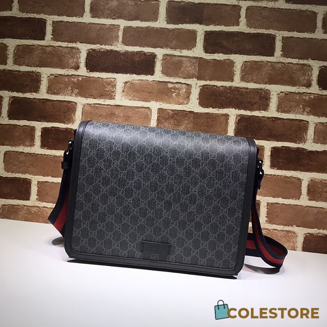 Gucci GG Supreme Flap Black 47413 Size 33x24x10cm - 1