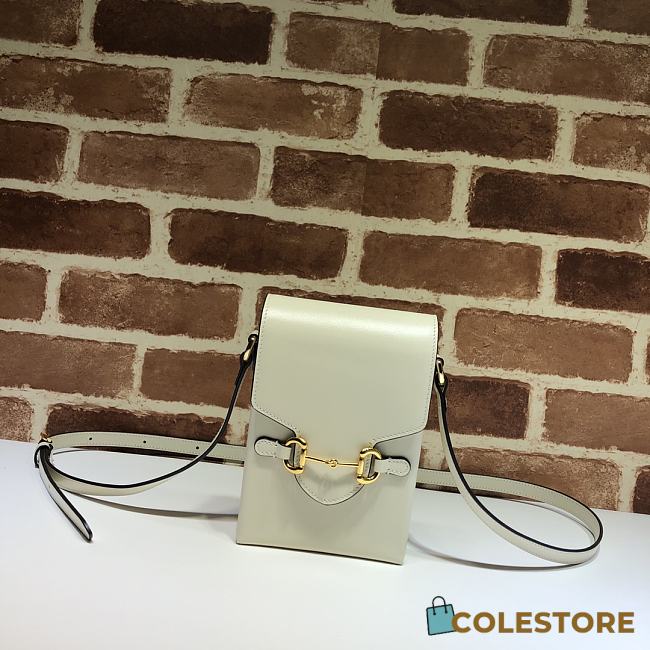 Gucci Horsebit 1955 Mini Bag In White 625615 Size 11.5x17x4cm - 1