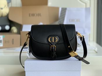 Dior Bobby Bag In Black Grained Caflskin M8010 Size 18x14x5cm