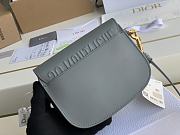 Dior Bobby Bag In Blue Grey Leather M8010 Size 18x14x5cm - 4