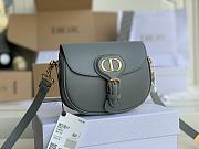 Dior Bobby Bag In Blue Grey Leather M8010 Size 18x14x5cm - 5