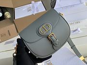 Dior Bobby Bag In Blue Grey Leather M8010 Size 18x14x5cm - 3