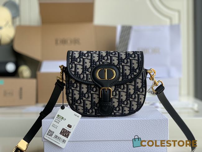 Dior Bobby Bag In Blue Oblique M8010 Size 18x14x5cm - 1
