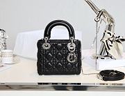 Lady Dior Mini Black Canage Lambskin M0505 Size 17cm - 1