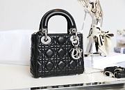 Lady Dior Mini Black Canage Lambskin M0505 Size 17cm - 3