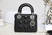 Lady Dior Mini Black Canage Lambskin M0505 Size 17cm - 4