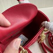 Lady Dior Mini Red Canage Lambskin With Gold Hardware M0505 Size 17cm - 3