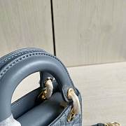 Lady Dior Mini Blue Canage Lambskin With Gold Hardware M0505 Size 17cm - 6