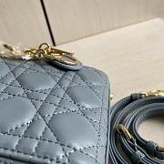 Lady Dior Mini Blue Canage Lambskin With Gold Hardware M0505 Size 17cm - 4