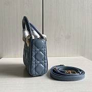 Lady Dior Mini Blue Canage Lambskin With Gold Hardware M0505 Size 17cm - 3