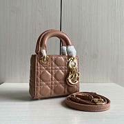 Lady Dior Mini Beige Canage Lambskin With Gold Hardware M0505 Size 17cm - 1