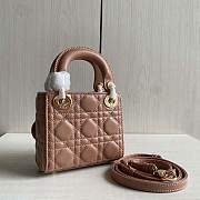 Lady Dior Mini Beige Canage Lambskin With Gold Hardware M0505 Size 17cm - 6