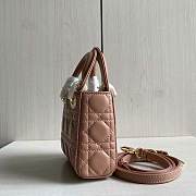 Lady Dior Mini Beige Canage Lambskin With Gold Hardware M0505 Size 17cm - 5