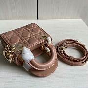 Lady Dior Mini Beige Canage Lambskin With Gold Hardware M0505 Size 17cm - 4