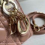 Lady Dior Mini Beige Canage Lambskin With Gold Hardware M0505 Size 17cm - 2