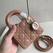 Lady Dior Mini Beige Canage Lambskin With Gold Hardware M0505 Size 17cm - 3