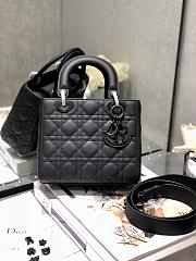 Lady Dior Mini Beige Canage Lambskin With Black Hardware M0505 Size 20x16.5x8cm - 1