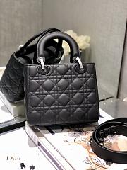 Lady Dior Mini Beige Canage Lambskin With Black Hardware M0505 Size 20x16.5x8cm - 2