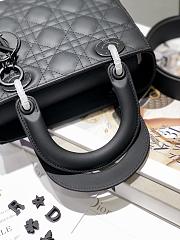 Lady Dior Mini Beige Canage Lambskin With Black Hardware M0505 Size 20x16.5x8cm - 6