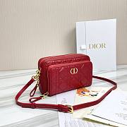 Dior Caro Double Pouch In Red S5037 Size 19x10.5x5cm - 1