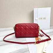 Dior Caro Double Pouch In Red S5037 Size 19x10.5x5cm - 6