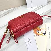 Dior Caro Double Pouch In Red S5037 Size 19x10.5x5cm - 4