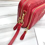 Dior Caro Double Pouch In Red S5037 Size 19x10.5x5cm - 2