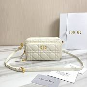 Dior Caro Double Pouch In White S5037 Size 19x10.5x5cm - 1
