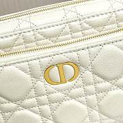 Dior Caro Double Pouch In White S5037 Size 19x10.5x5cm - 5