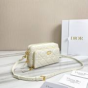 Dior Caro Double Pouch In White S5037 Size 19x10.5x5cm - 2