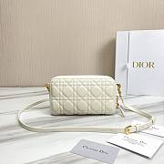 Dior Caro Double Pouch In White S5037 Size 19x10.5x5cm - 3