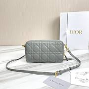 Dior Caro Double Pouch In Blue Grey S5037 Size 19x10.5x5cm - 5