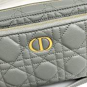 Dior Caro Double Pouch In Blue Grey S5037 Size 19x10.5x5cm - 2