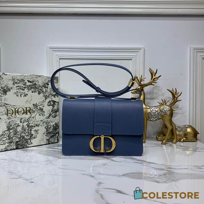 Dior 30 Montaigne Chain Bag In Navy Blue M9208 Size 24×17×8cm - 1
